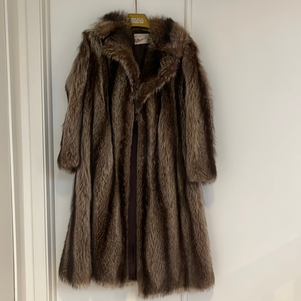 Full Length Warm Raccoon Women’s Coat